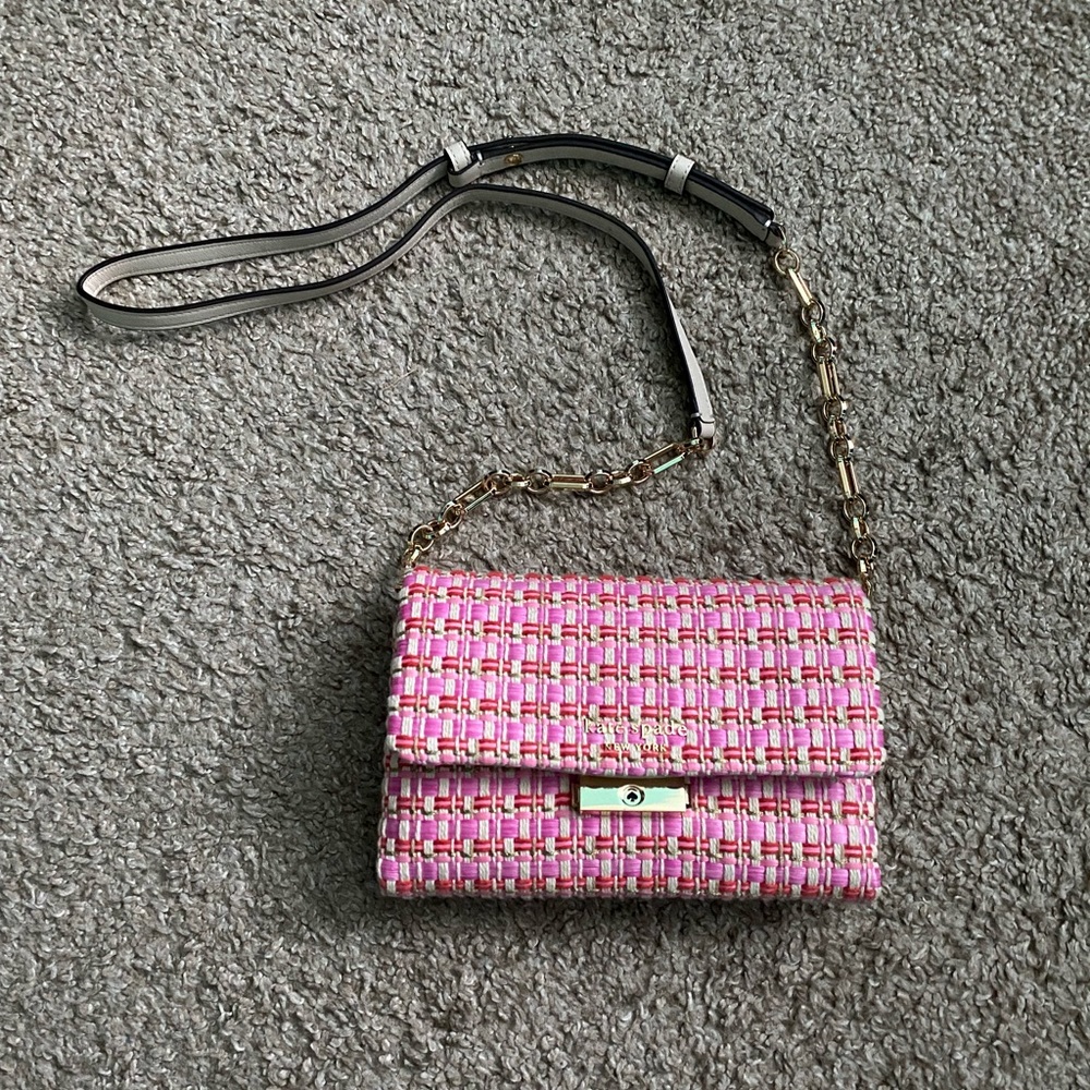 Kate spade Carlely raffia tweed crossbody